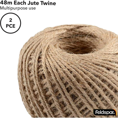 Feldspar Garden Jute String Twine 2-Pieces Set, 2 x 48 Meter