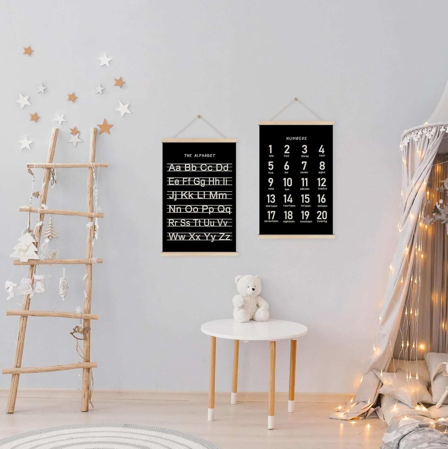 Alphabet, Numbers, Nursery Wall Art Decor | Linen Canvas Prints | Australia