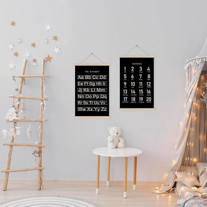 Alphabet, Numbers, Nursery Wall Art Decor | Linen Canvas Prints | Australia