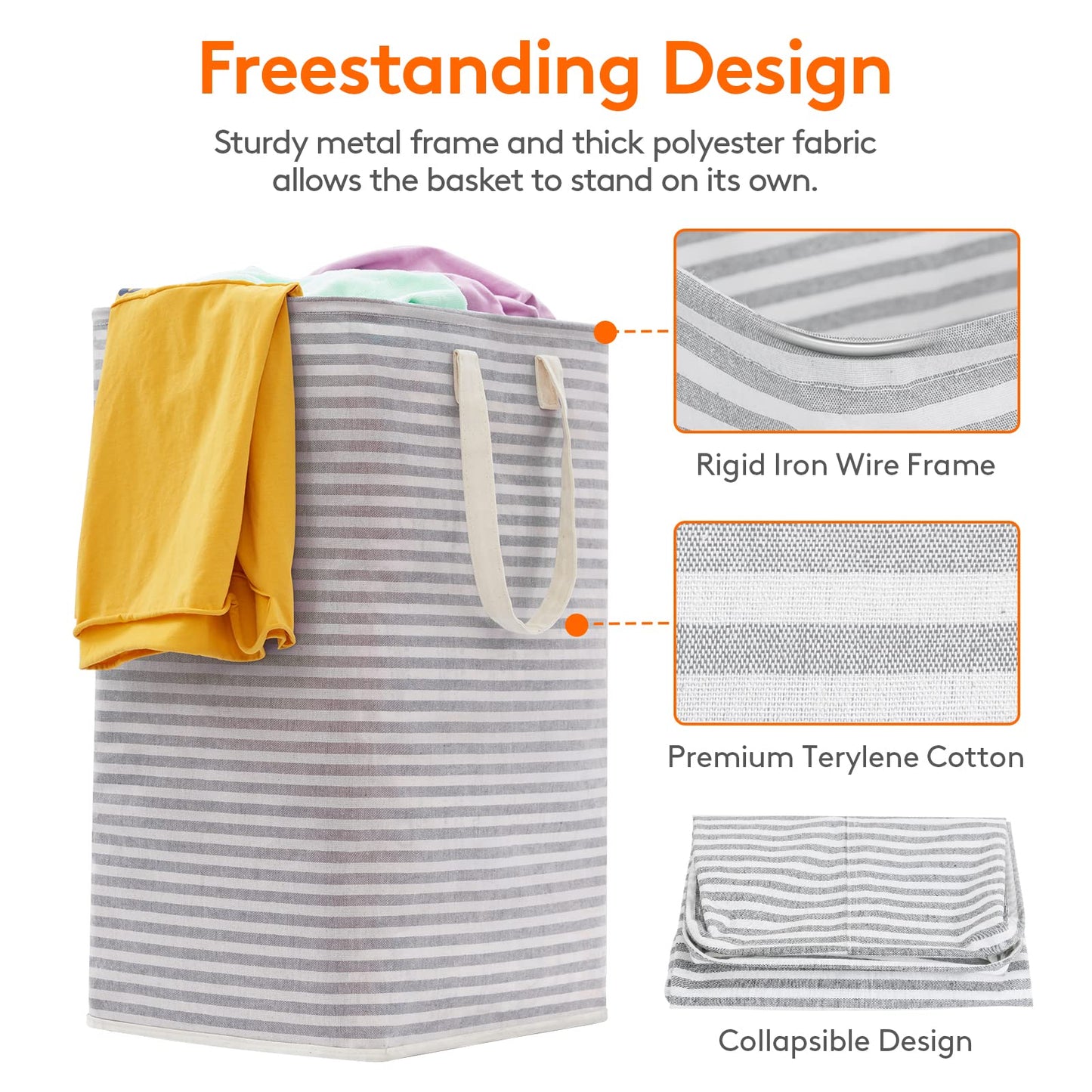 80L Waterproof Laundry Hamper 2 Pack - Collapsible & Portable - Lifewit