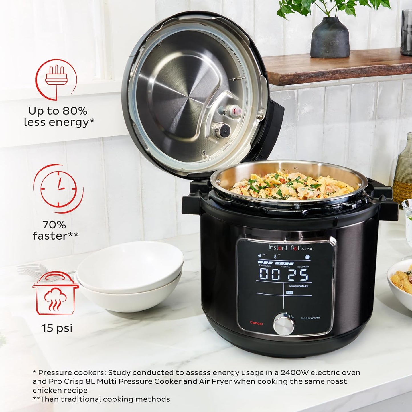 Instant Pot Duo 7-in-1 Multicooker, 5.7L - Pressure Cooker, Slow Cooker, Rice Cooker, Sauté Pan, Yogurt Maker, Steamer and Food Warmer, Brushed Stainless Steel,Black/ Grey