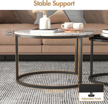 Nesting Coffee Tables Set of 2 | Space Saving Living Room Furniture