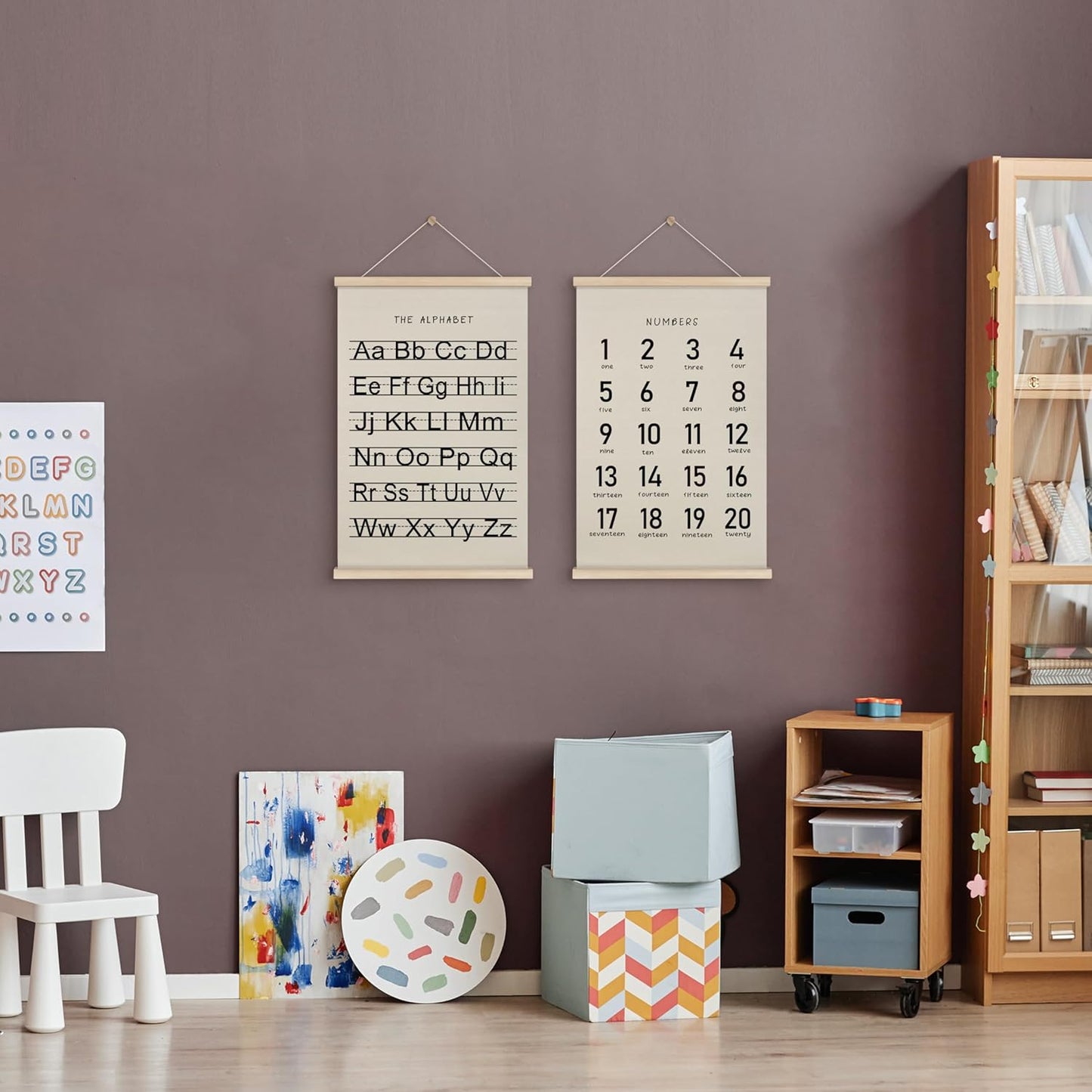 Alphabet, Numbers, Nursery Wall Art Decor | Linen Canvas Prints | Australia