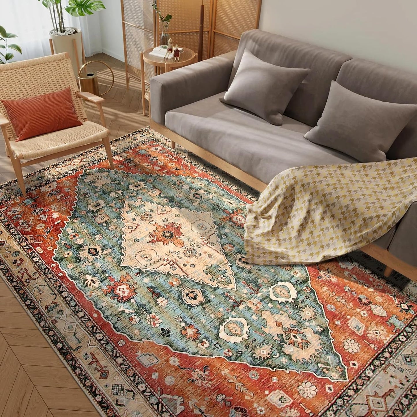 Boho Area Rug - Soft Shag Rug for Living Room | Non-Slip | Australia