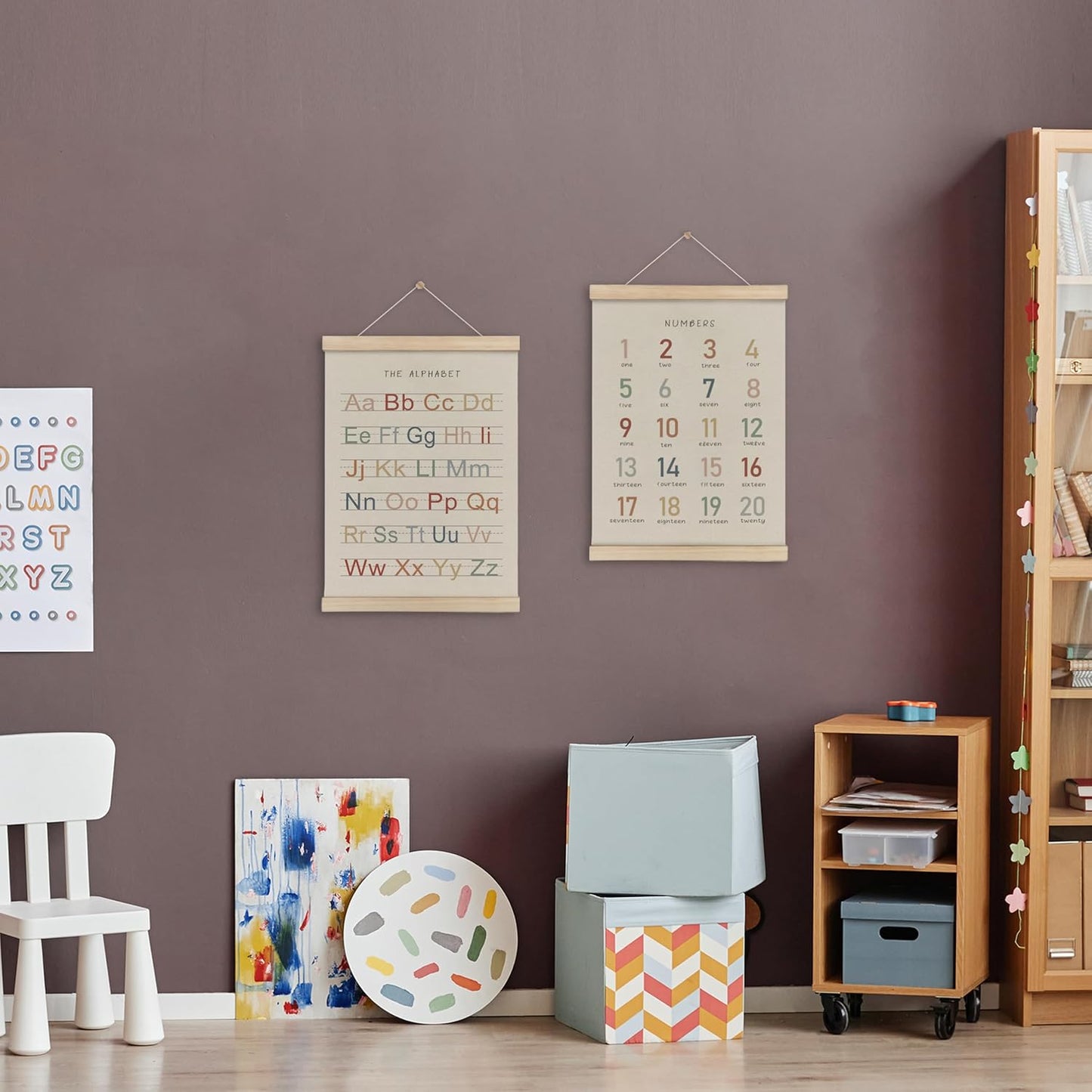 Alphabet, Numbers, Nursery Wall Art Decor | Linen Canvas Prints | Australia