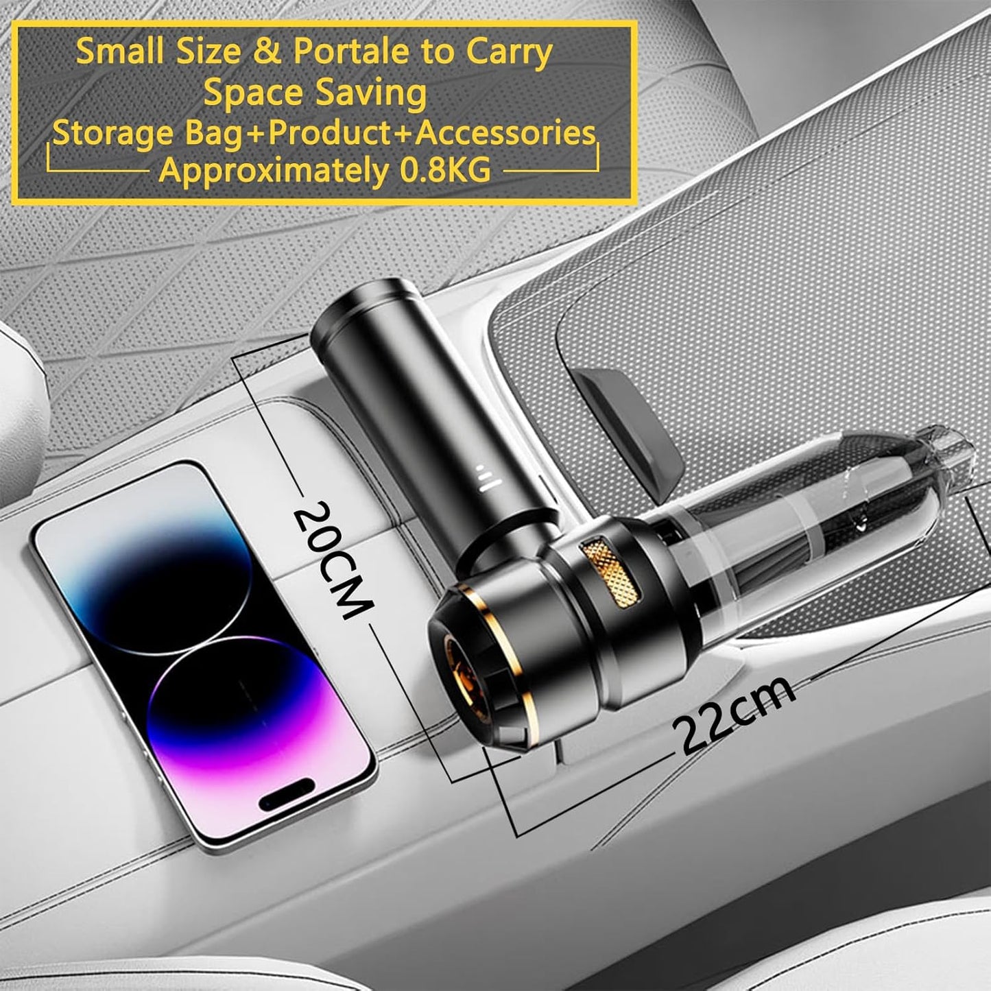 Portable Car Vacuum Cleaner | Cordless Handheld Car Vac & Blower