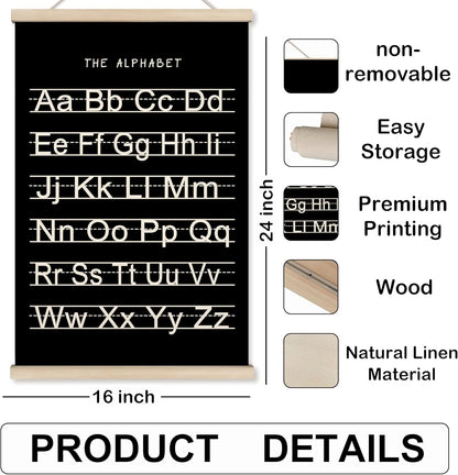 Alphabet, Numbers, Nursery Wall Art Decor | Linen Canvas Prints | Australia