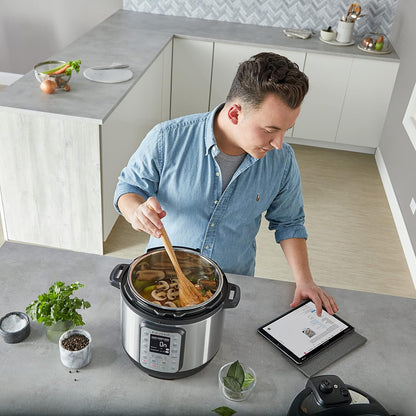 Instant Pot Duo 7-in-1 Multicooker, 5.7L - Pressure Cooker, Slow Cooker, Rice Cooker, Sauté Pan, Yogurt Maker, Steamer and Food Warmer, Brushed Stainless Steel,Black/ Grey