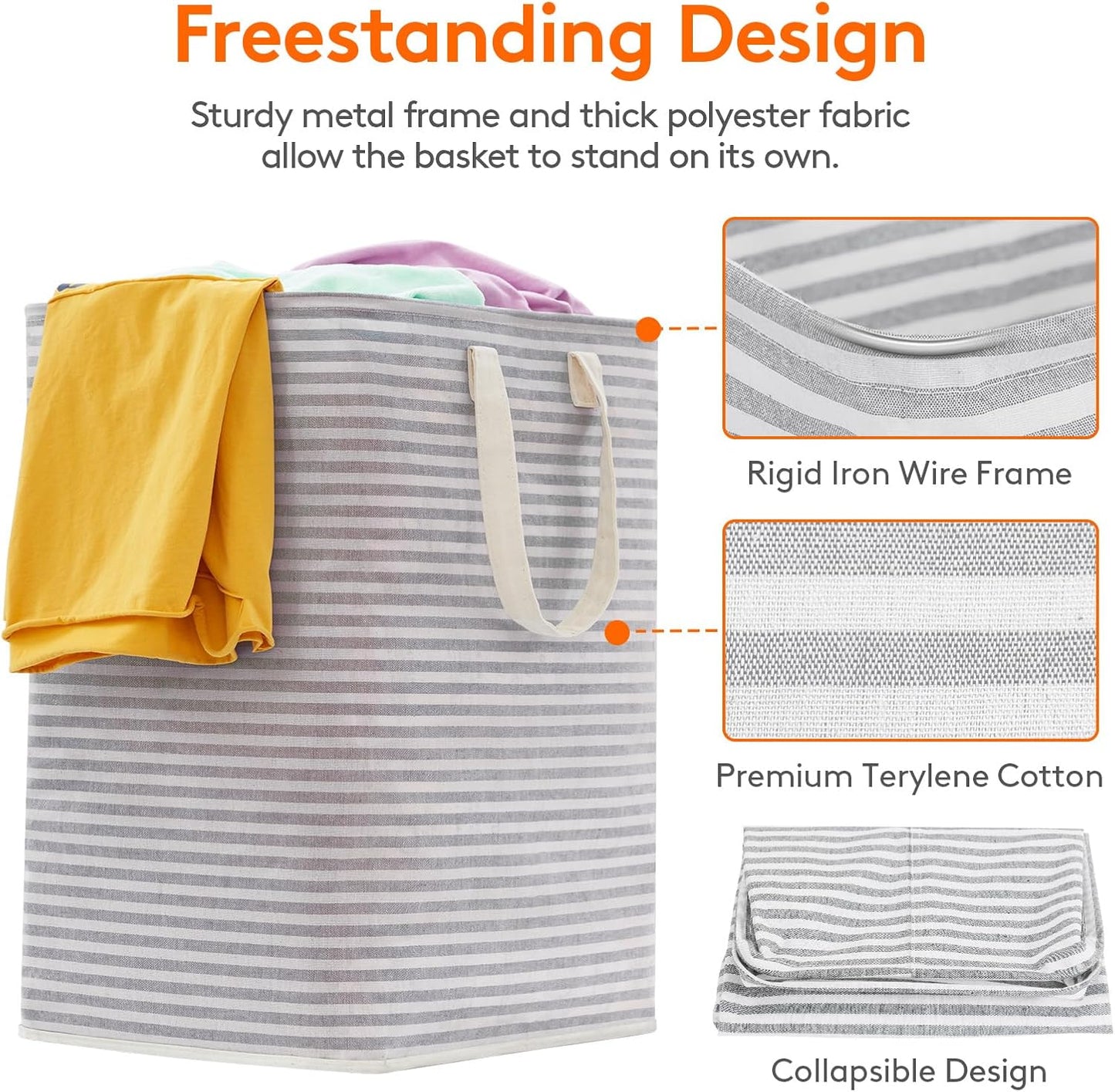 80L Waterproof Laundry Hamper 2 Pack - Collapsible & Portable - Lifewit