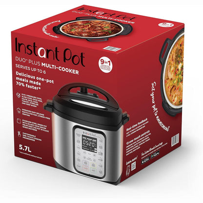 Instant Pot Duo 7-in-1 Multicooker, 5.7L - Pressure Cooker, Slow Cooker, Rice Cooker, Sauté Pan, Yogurt Maker, Steamer and Food Warmer, Brushed Stainless Steel,Black/ Grey