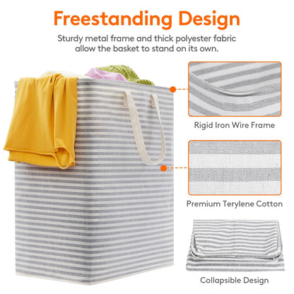 80L Waterproof Laundry Hamper 2 Pack - Collapsible & Portable - Lifewit
