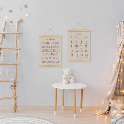 Alphabet, Numbers, Nursery Wall Art Decor | Linen Canvas Prints | Australia