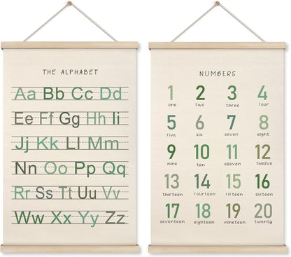 Alphabet, Numbers, Nursery Wall Art Decor | Linen Canvas Prints | Australia