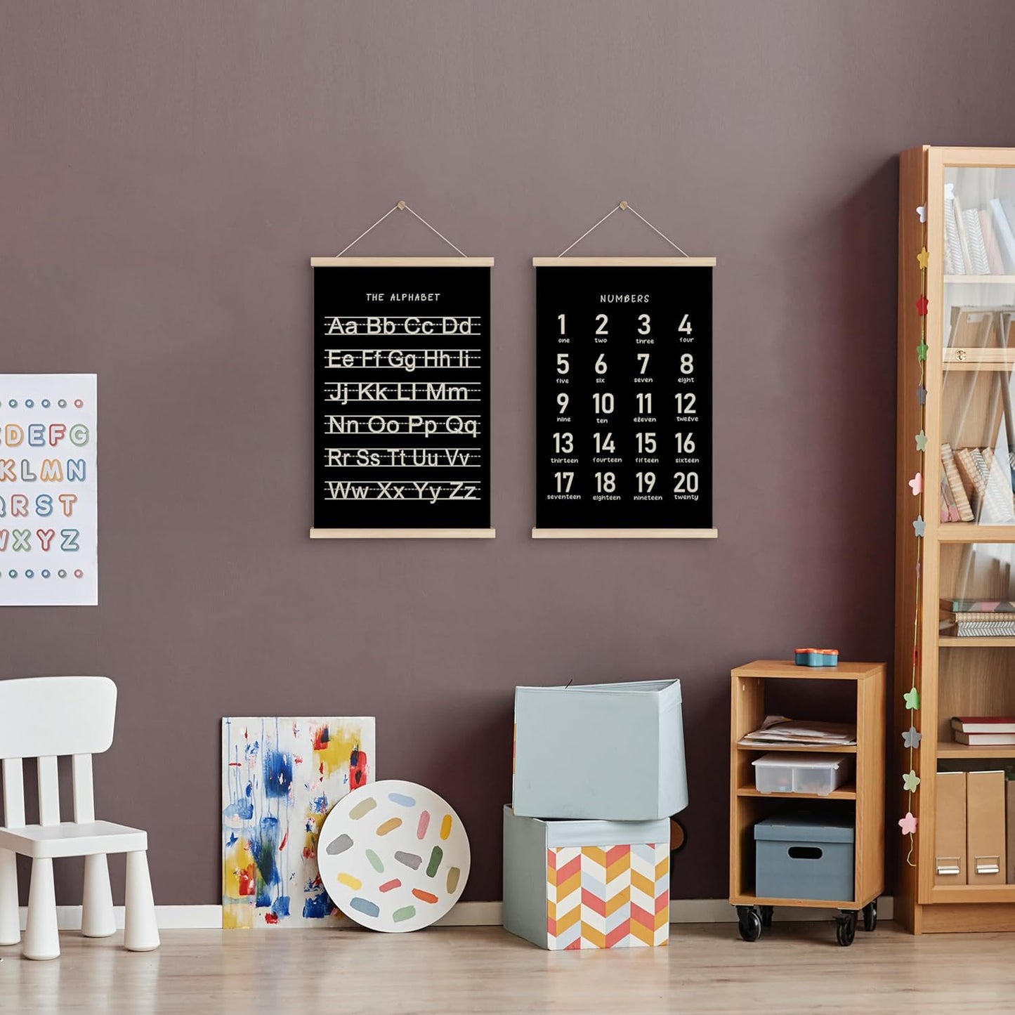 Alphabet, Numbers, Nursery Wall Art Decor | Linen Canvas Prints | Australia