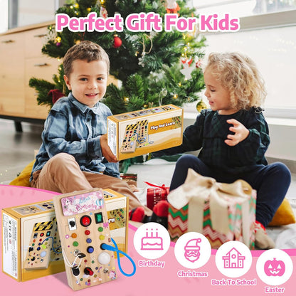 Montessori Busy Board Kids Toys, Toys for 1+ Year Old, Sensory Wooden Boy Toddler Games