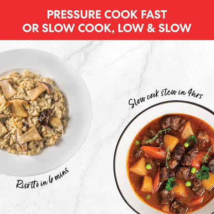 Instant Pot Duo 7-in-1 Multicooker, 5.7L - Pressure Cooker, Slow Cooker, Rice Cooker, Sauté Pan, Yogurt Maker, Steamer and Food Warmer, Brushed Stainless Steel,Black/ Grey