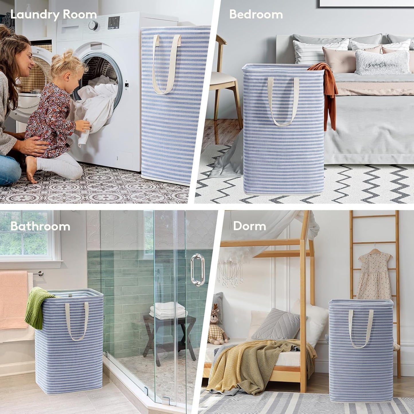 80L Waterproof Laundry Hamper 2 Pack - Collapsible & Portable - Lifewit
