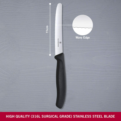Victorinox Classic Wavy Edge Steak and Tomato Knife, Green