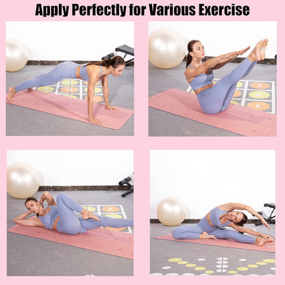 Premium Non-Slip Yoga Mat with Alignment Lines - 6mm Thick Exercise Mat