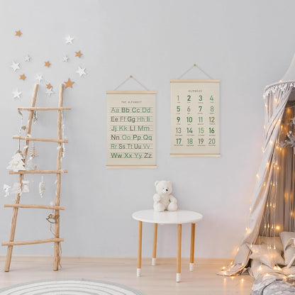 Alphabet, Numbers, Nursery Wall Art Decor | Linen Canvas Prints | Australia
