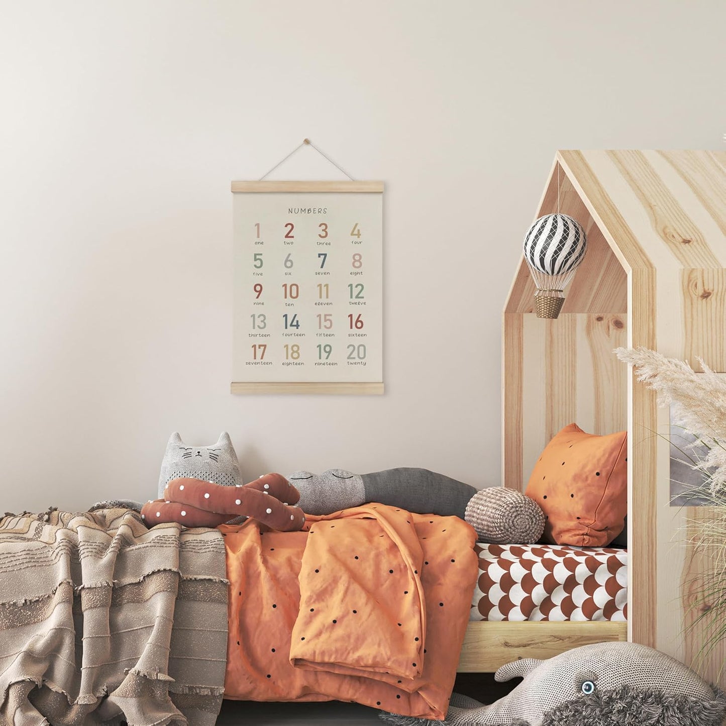 Alphabet, Numbers, Nursery Wall Art Decor | Linen Canvas Prints | Australia