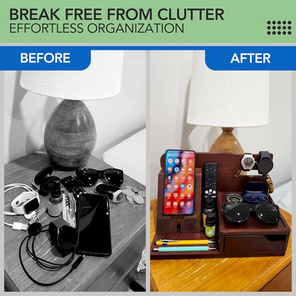 Nightstand Organiser | Tech Charging Station & Valet Tray