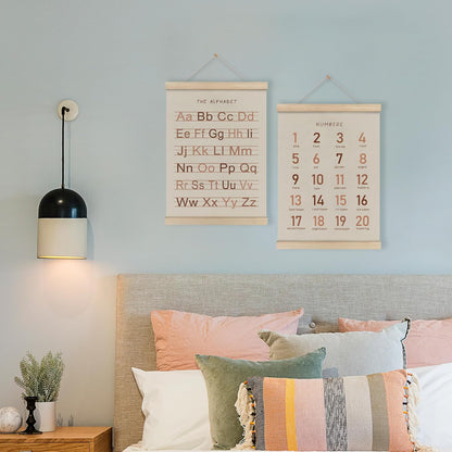Alphabet, Numbers, Nursery Wall Art Decor | Linen Canvas Prints | Australia