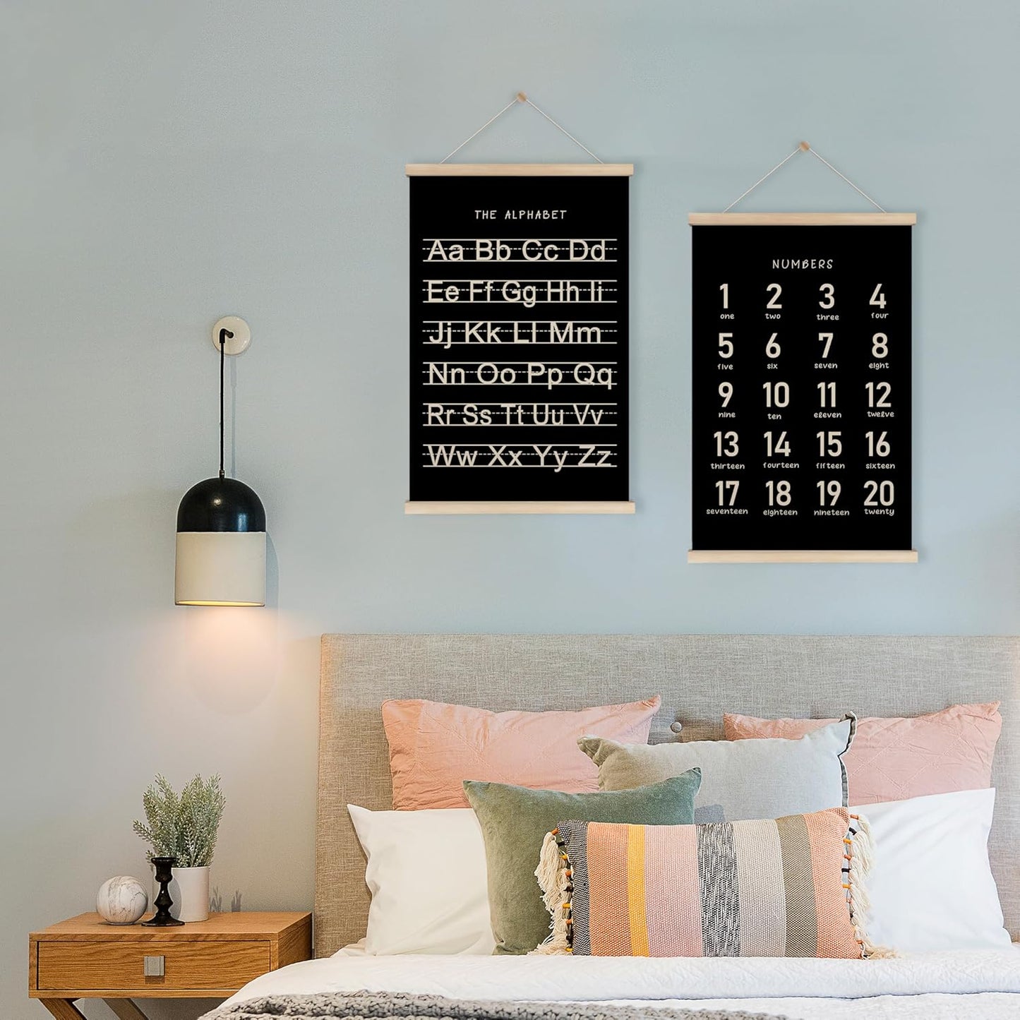 Alphabet, Numbers, Nursery Wall Art Decor | Linen Canvas Prints | Australia