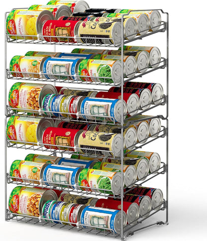 SimpleHouseware Stackable 3 Tier Can Rack Organiser for Kitchen and Pantry Organization, White