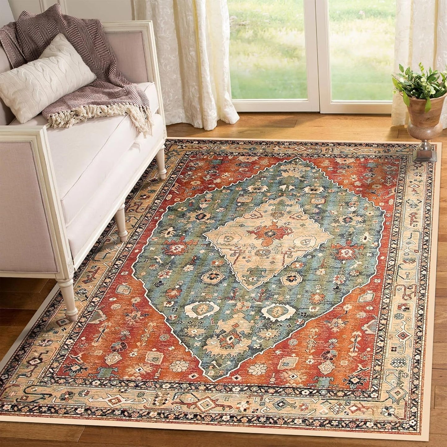 Boho Area Rug - Soft Shag Rug for Living Room | Non-Slip | Australia