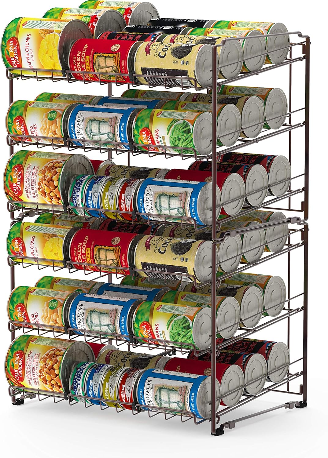 SimpleHouseware Stackable 3 Tier Can Rack Organiser for Kitchen and Pantry Organization, White
