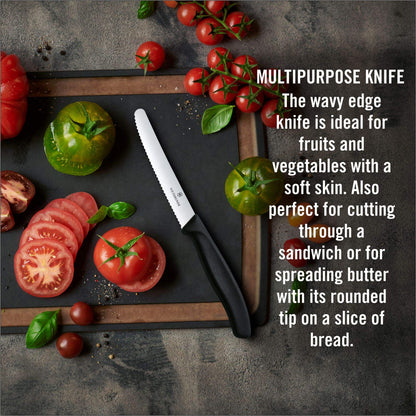 Victorinox Classic Wavy Edge Steak and Tomato Knife, Green