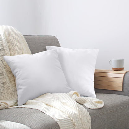 NY Threads Throw Pillows Insert (Pack of 4, White) - 45 x 45 cm Bed and Couch Pillows - Indoor Decorative Pillows