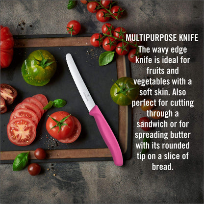 Victorinox Classic Wavy Edge Steak and Tomato Knife, Green