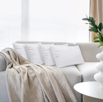 NY Threads Throw Pillows Insert (Pack of 4, White) - 45 x 45 cm Bed and Couch Pillows - Indoor Decorative Pillows