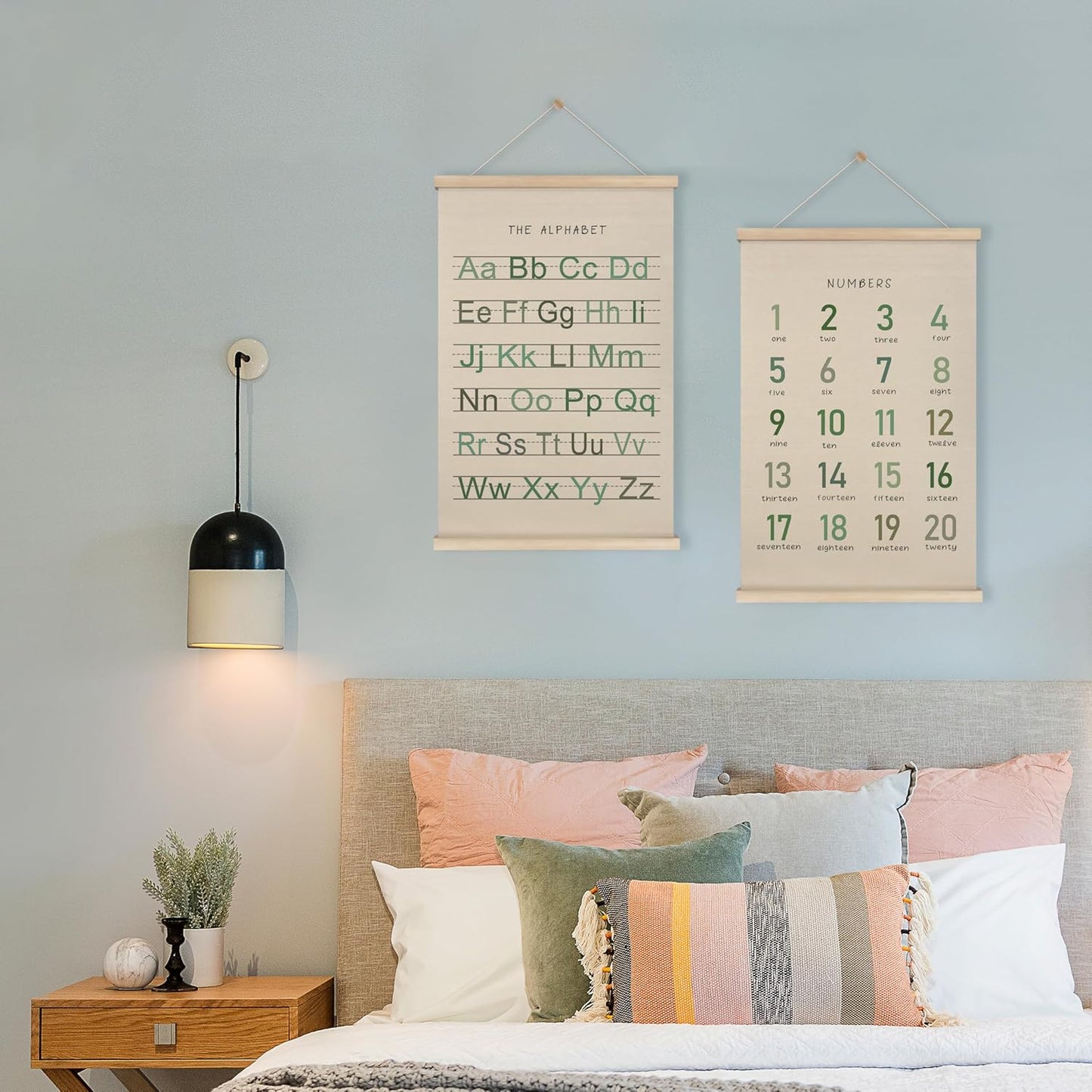 Alphabet, Numbers, Nursery Wall Art Decor | Linen Canvas Prints | Australia