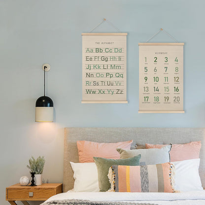 Alphabet, Numbers, Nursery Wall Art Decor | Linen Canvas Prints | Australia