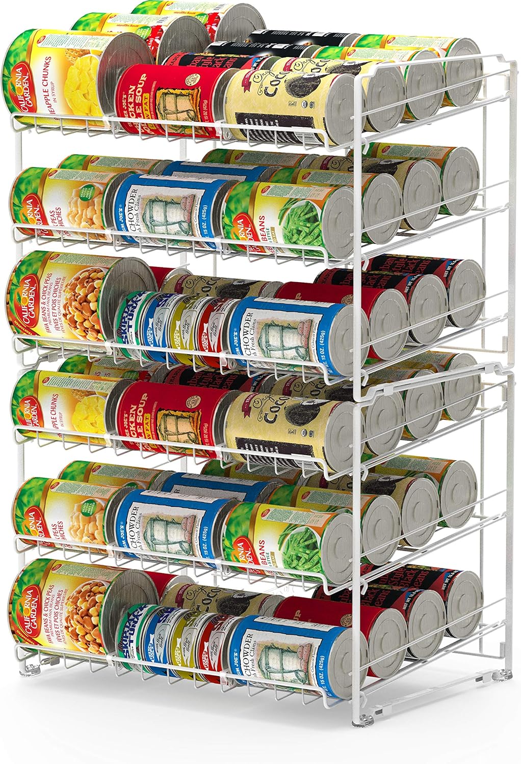 SimpleHouseware Stackable 3 Tier Can Rack Organiser for Kitchen and Pantry Organization, White
