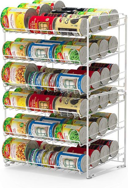 SimpleHouseware Stackable 3 Tier Can Rack Organiser for Kitchen and Pantry Organization, White