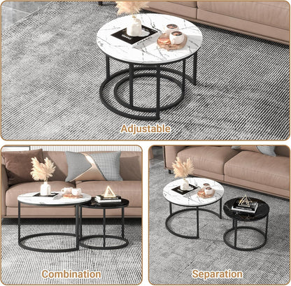 Nesting Coffee Tables Set of 2 | Space Saving Living Room Furniture