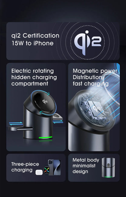 Fast Magnetic Wireless Charging Station – Compatible with iPhone & Apple Devices