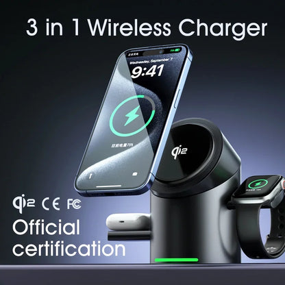 Fast Magnetic Wireless Charging Station – Compatible with iPhone & Apple Devices