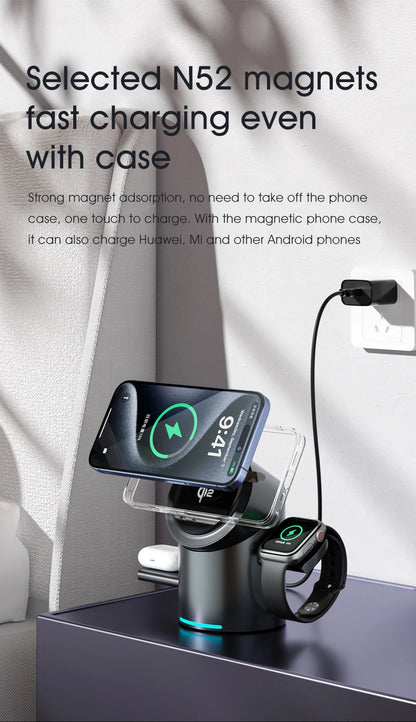 Fast Magnetic Wireless Charging Station – Compatible with iPhone & Apple Devices