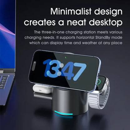 Fast Magnetic Wireless Charging Station – Compatible with iPhone & Apple Devices