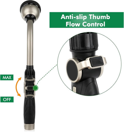 9-Pattern Metal Spray Gun – High-Pressure Hose Nozzle for Lawn, Car & Pets